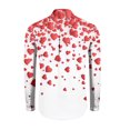 thumbnail image 3 of Fgvctg Long Sleeve Button Down Shirts for Men Cotton Blouse Romantic Date Day Love Heart Print Shirt Plus Size Collared Business Casual Tops Red 2XL, 3 of 4