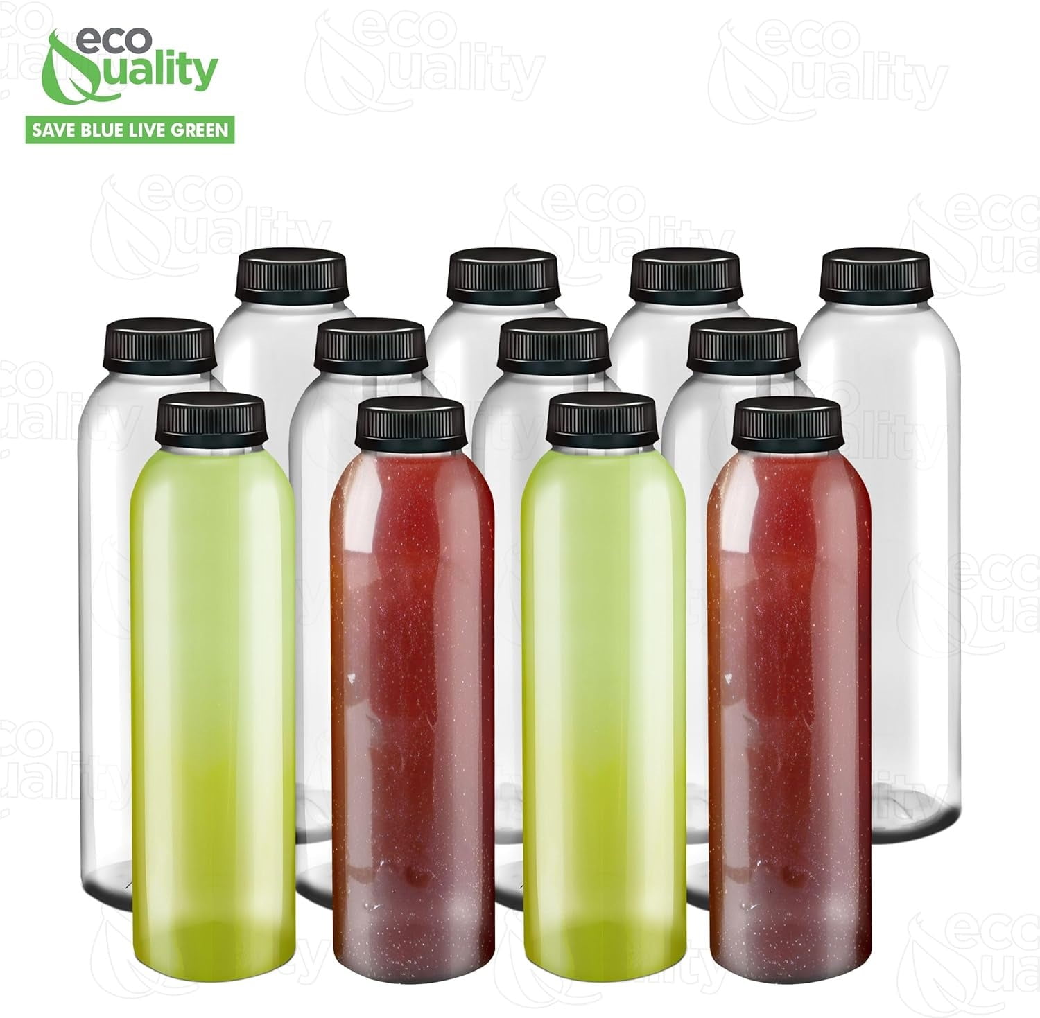16 oz Clear Round Plastic Juice Bottles with Caps BPA-Free, Leak Proof Disposable Drink Containers for Juicing, Tamper Proof, Smoothies, Shakes & Beverages Food-Grade Bulk Pack Juice Bars, Cafes(100)