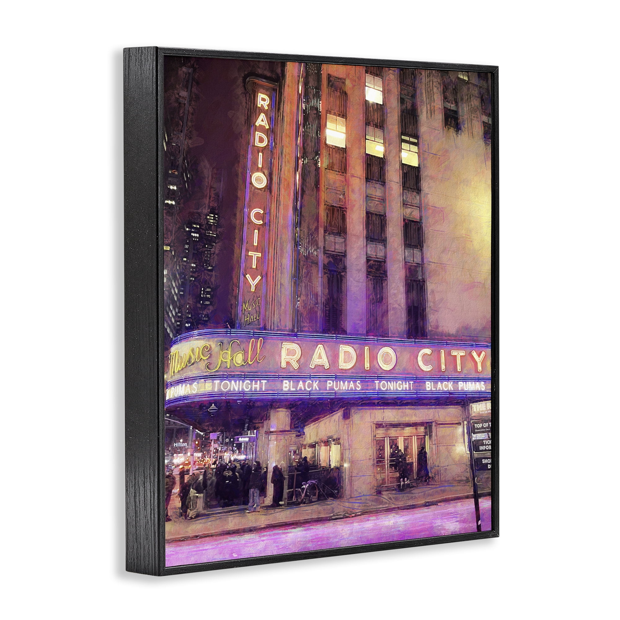 Stupell Industries Radio City Music Hall Black Framed Giclee Art, design by Grotto Studios