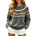 thumbnail image 2 of Icelandic Sweater Christmas Soft Basic Nordic Sweaters Oversized Old&nbsp;money&nbsp;sweater Cable&nbsp;knit Pullover Loose Fit Long Sleeve Tops Sweatshirts No Hood Fall Fashion Outfits, 2 of 3