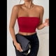 thumbnail image 5 of Tops de Tubo para Mujer, Tops Cortos Sin Tirantes, Básicos, Sin Espalda, Sin Mangas, Bandeau, Atuendos Bonitos para Salir de Verano 2025. Vino Tinto S, 5 of 7