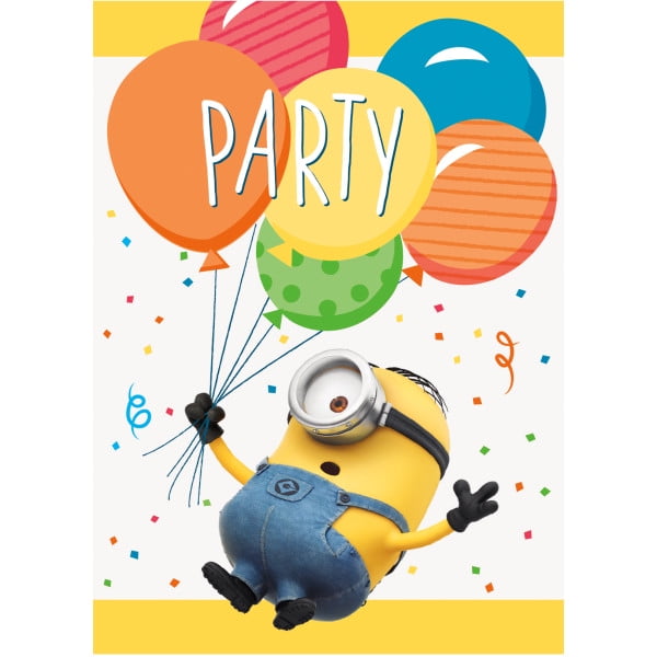 New Official Despicable Me Minions Party Invitations with Envelopes by Despicable Me 