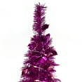 thumbnail image 5 of Northlight 4' Pre-Lit Pink Tinsel Pop-Up Artificial Christmas Tree, Clear Lights, 5 of 7