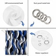 thumbnail image 3 of Blue Black Stripes Shower Curtain Set - 48" x 72" Washable Bathtub Curtain with 12 Hooks, Modern Abstract Ombre Grey White Lines Waterproof Fabric Stall Shower Curtains for Bathroom/Bathtub Décor, 3 of 6