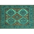 thumbnail image 1 of Ahgly Company Machine Washable Indoor Rectangle Persian Turquoise Blue Traditional Area Rugs, 7' x 10', 1 of 4