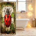 thumbnail image 3 of Erosebridal Bug Ladybug Shower Curtain 72Wx84L,Vintage Bathroom Shower Curtain,Cream Red, 3 of 5
