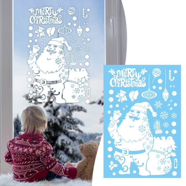Window Stickers Decals Holiday Window Clings For Glass Windows Doors Xmas Party Decorations Easy To Apply & Fall Stickers Laptop Stickers Adult Valentines Photo Props Color for Photography Portable