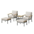 thumbnail image 1 of SONGMICS HOME Sencillo Collection - 5 Piece Patio Furniture Set, 2 Lounge Chairs, 2 Ottomans, 1 Coffee Table, Synthetic PE Rattan, Gray and Beige, 1 of 9