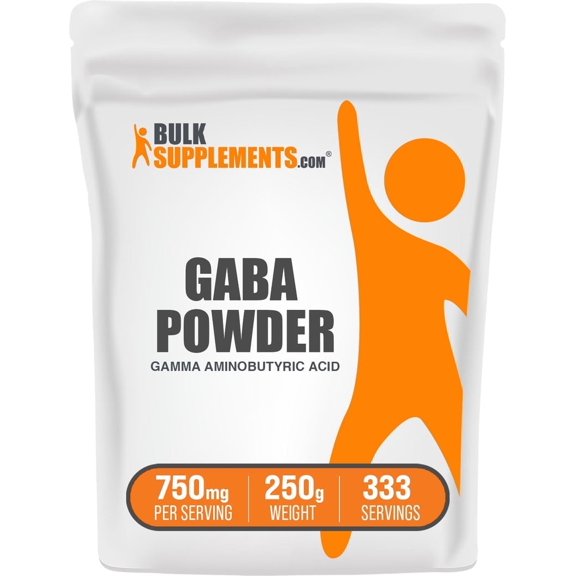 BulkSupplements GABA Powder - 750mg per Serving - 250 Grams (8.8 oz) - 333 Servings