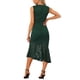 thumbnail image 3 of Vestido sin mangas de encaje Inspire Chic para cóctel de mujer, con dobladillo asimétrico y volantes en forma de cola de pez, talla XL, verde oscuro, 3 of 6