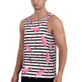thumbnail image 2 of Fotbe Flamingos Pattern Men's Quick Dry Workout Tank Top Gym Muscle Tee Fitness Bodybuilding Sleeveless T Shirt Breathable Workout Shirt-Small, 2 of 9