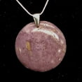 thumbnail image 3 of Natural Lepidolite Large Round Sterling Silver Pendant | 45mm | 2 1/16" Long |, 3 of 9
