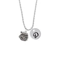 thumbnail image 2 of Delight Jewelry Silvertone Chinese Dragon Silvertone Script Initial Disc - D - Charm Necklace, 20"+3", 2 of 4