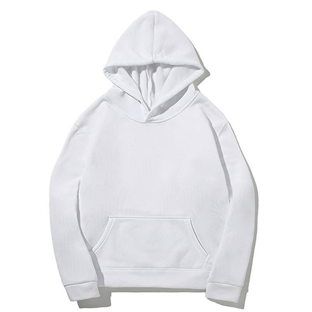 RXIRUCGD Chandail à Capuche Sport de Relaxation pour Hommes, Manches Longues, Blanc, Taille : TG