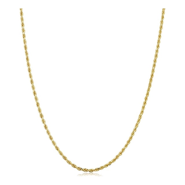 cadena torsal de oro italiano 14k, calibre 2.1mm, 55 cm cadena torsal dorada de 55 cm con eslabones retorcidos y lustre brillante, calibre 2.1 mm con broche de argolla, mostrada colgada sobre fondo blanco; adecuada para llevar sola o en capas como pieza minimalista.