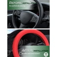 thumbnail image 4 of 2 Pack Stretchy Silicone Steering Wheel Cover Universal Fit 14''/15''/16'' Wheels Anti-Slip Grip Enhanced Control All Weather Protection, 4 of 6