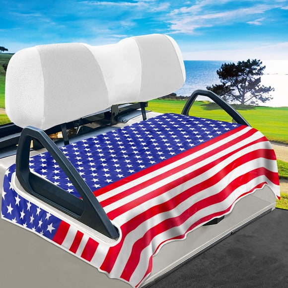 Fundas de asiento para carrito de golf YOKYHOM, diseño azul de la bandera estadounidense
