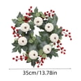 thumbnail image 3 of Fall Thanksgiving Wreath with White Pumpkins Red Berries, Artificial Autumn Front Door Wreath for Spring, Summer, Fall,Thanksgiving, Wedding, Harvest Home Decor by XSAOP, 3 of 7