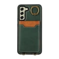 thumbnail image 6 of Wallet Back Case for Samsung Galaxy S22 Plus with Wrist Strap, Stylish Magnetic Card Holder Finger Ring Kickstand PU Leather Lanyard Shockproof Slim Phone Case for Samsung Galaxy S22 Plus, Green, 6 of 7