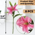 thumbnail image 3 of 8 Pcs Artificial Lily Real Touch Easter Lily Spring Flowers for Wedding Home Easter Decoration Plastic Tiger Lily Faux Flowers (Pink, 8), 3 of 5