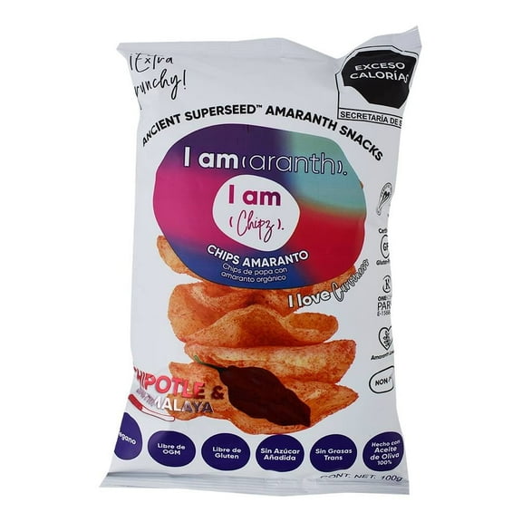 Chips de papa I am (aranth) I am (chipz) con amaranto sabor chipotle & sal Himalaya 100 g