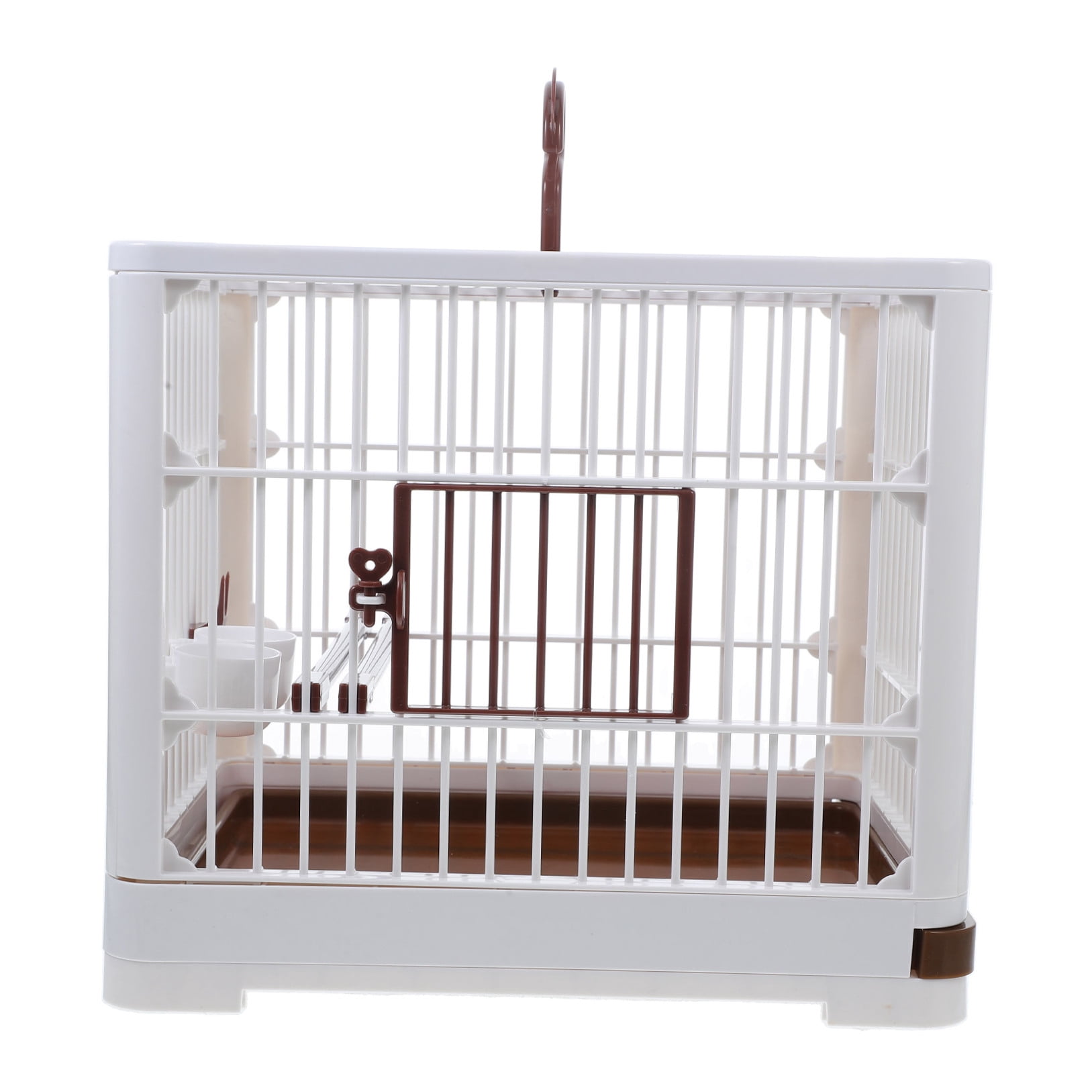 OUNONA Portable Coffee ABS Bird Travel Cage with Handle for Versatile and Durable Use