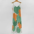 thumbnail image 5 of Nasturtiums on Linen Sleeveless Suspender Dress Summer Fashion Casual Long Dress, 5 of 9