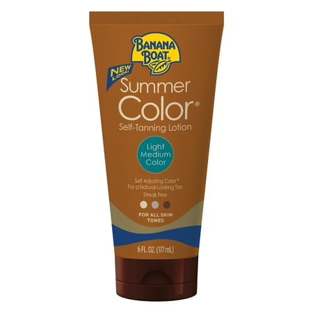 - Banana Boat Summer Color Self-Tanning Lotion, Light/Medium, 6 Oz, Packaging May Vary