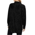 thumbnail image 3 of Hvyesh Velour Shirt for Women Button Down Tunic Tops Long Sleeve Velvet Shirt Dressy Work Shirt Blouse, 3 of 6