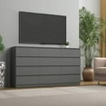 thumbnail image 5 of Spaco 12 Chest of Drawers, Multipurpose Minimalist Style 8 Drawer Dresser, Wooden Dressers for Bedroom, Living Room, Hallway, Gray, 5 of 17