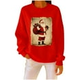thumbnail image 2 of Craaazy Christmas Sweatshirts for Women Loose Long Sleeve Graphic Santa Claus Print Xmas Shirts Gifts, 2 of 8