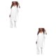 thumbnail image 2 of Guardurnaity Suéter sólido con cuello en V Poliéster Respetuoso con la piel Transpirable Suéteres de otoño Tops de invierno portátiles Blusa Blanco METRO 2Conjunto, 2 of 6