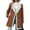 Light Brown, variant on Women Winter -Lined Faux Suede Leather Jacket Oversized -Lapel Mid Long Overcoat Black XXL