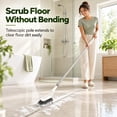Long Tile With Rounded Edge Multifunctional Extendable Long Handle Floor Scrub Brush, 38.5-115cm ...