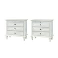 thumbnail image 5 of Tina's Home Farmhouse White Soild wood End Tables Set of 2 with Charging Station, 3 Drawer Side Table with Pull-Out Tray for Living Room, Small Spaces, 5 of 7