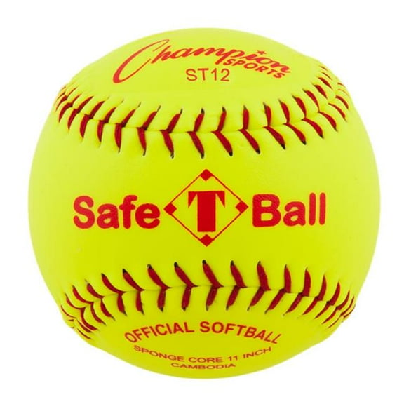 12 in. Safety Softball, Optic Yellow & Red