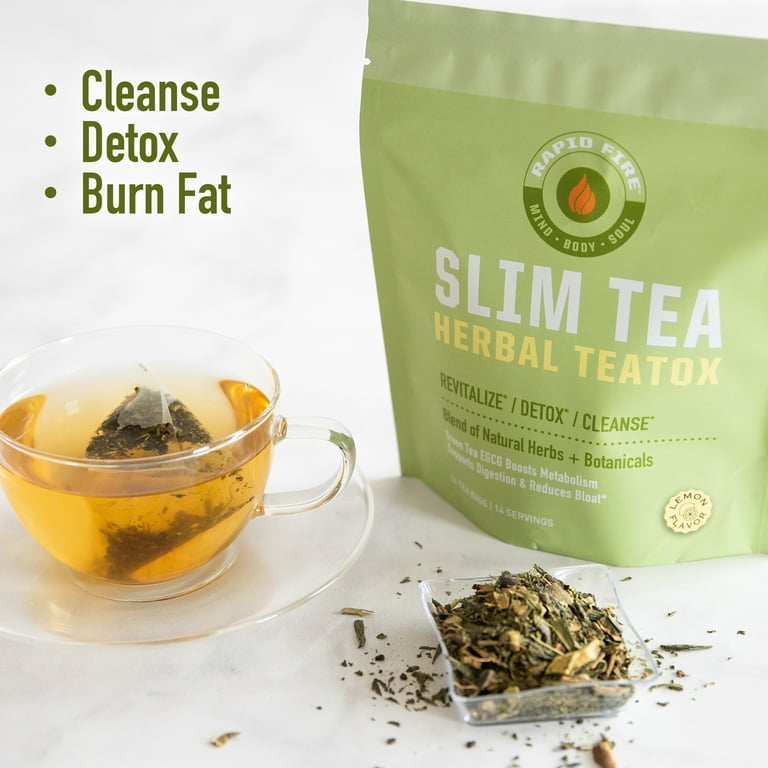 Rapid Fire Slim Tea Lemon Herbal Tea, 14 Ct Tea Bags 