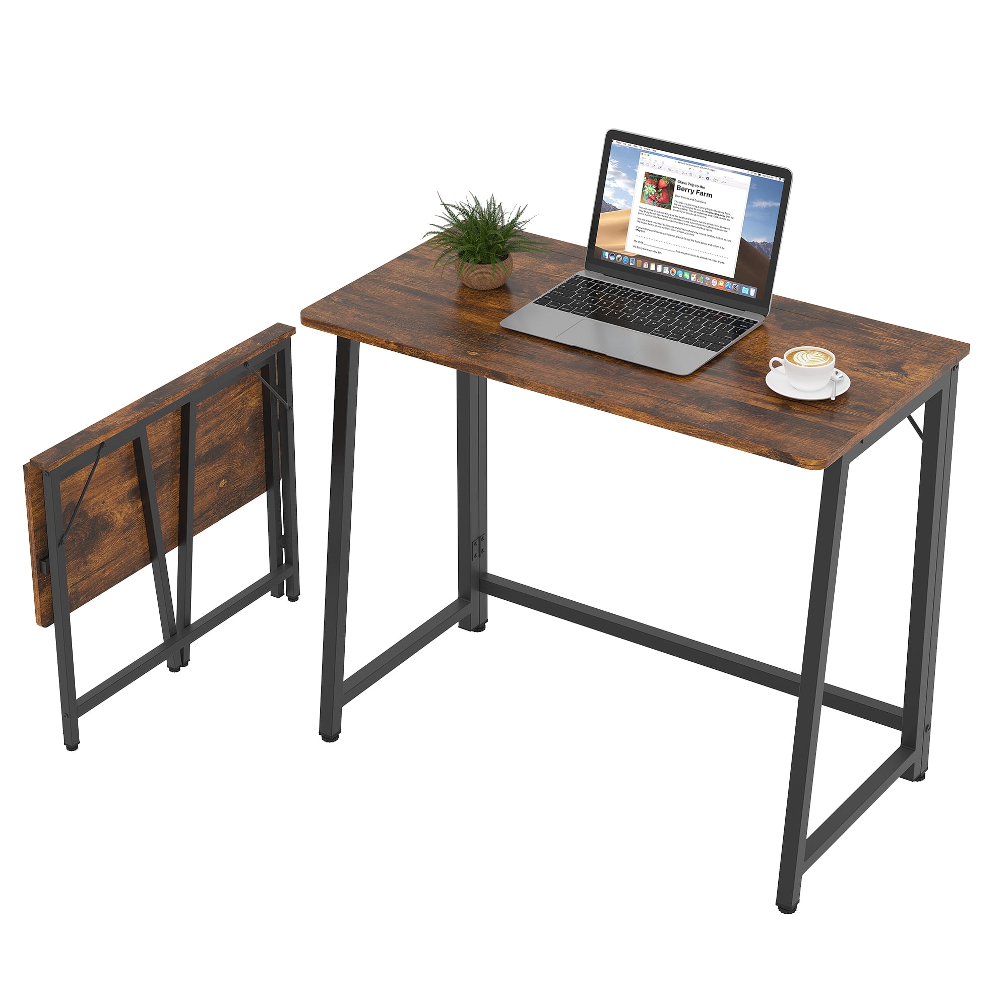 Gianna Foldable Desk, Space-Saving Small Workstation Table, Easy Assembly for Home Office, RV, Dorm – 31.5 inch Portable Computer Writing Desk