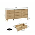 thumbnail image 2 of CazToi Modern 9-Drawer Fluted Dresser 60.6" Wide Wooden Storage Chest TV Stand, 2 of 8