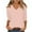 Pink(New), variant on PNTUTB Women's Loose Casual Solid Color Three-quarter Sleeve Round Neck Top/Shirt