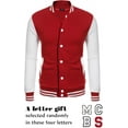 thumbnail image 5 of Men's  Varsity Jacket Causal Slim Fit Cotton Baseball Bomber Jackets, 5 of 11