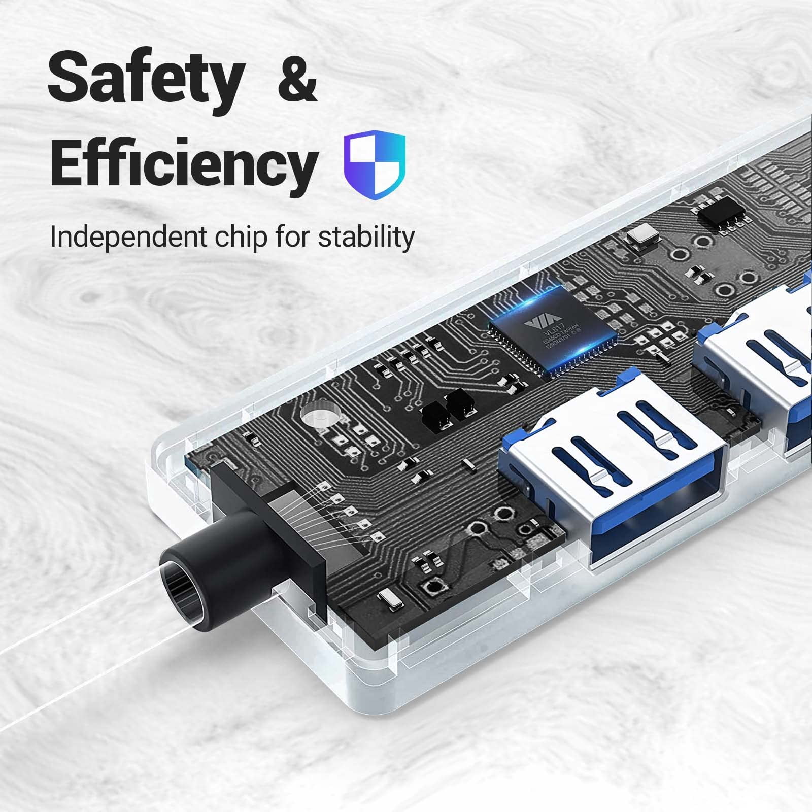 USB 3.0 Hub, 4 Port Extra Light Data Hub Adapter with 5Gbps Transfer Speed for MacBook, iMac, USB Flash Drives, and More - Perfect for Fans of USB Microscopes and Pocket Microscopes