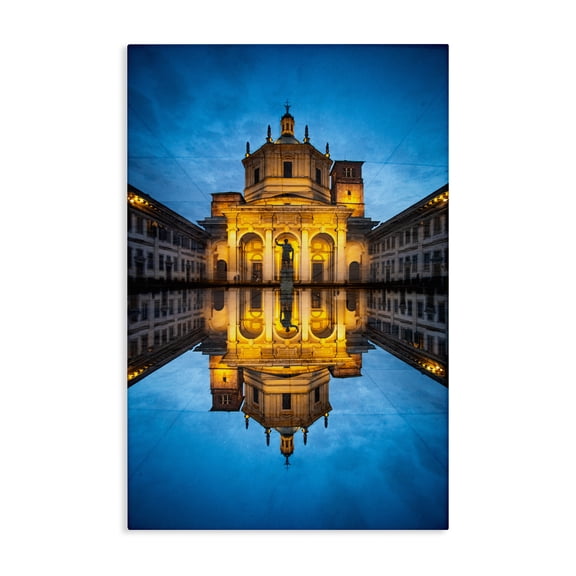 Stupell Industries Grand Architecture Reflection Canvas Wall Art design by Robin Vandenabeele, 24 x 16