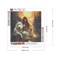 thumbnail image 2 of Pintura de diamante 5D Wdftyju taladro redondo completo belleza mujer lobo decoración del hogar 30x30cm, 2 of 9