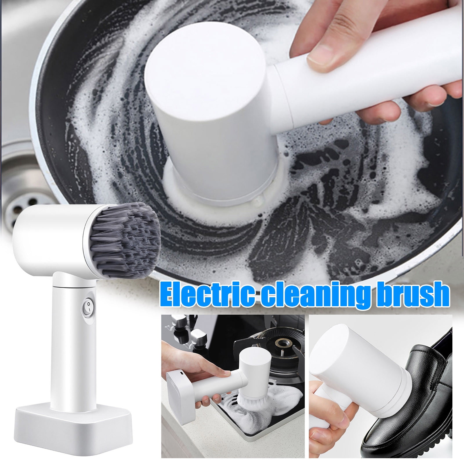 2023 Summer Savings! WJSXC Home and Kitchen Cleaning Gadgets Clearance,  Multi-function Bathroom Cleaning Floor Brush Rotary Bristle Tile Brush A 