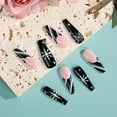 thumbnail image 5 of 24PCS Christmas Long Coffin False Nails, Press-on Nails with Rhinestones Glitter Design, Xmas Decor for Women, 5 of 5