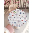 thumbnail image 4 of Round Fitted Tablecloth with Elastic Edge Patriotic Star on Wood Board Table Cloth for 45"-52" Circle Tables,Waterproof Oil-Proof Table Cover for Outdoor Picnic Party Events,Independence Day USA Flag, 4 of 6