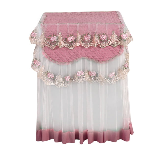 Small Outdoor Cover, Lace Ruffle Floral Washing Machine Dust Cover Protection Front Durable Soft Home, Protective Cover