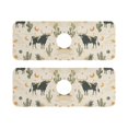 thumbnail image 4 of Yayeee Faucet Mat for Kitchen Sink 14.7" Diatomite Long Splash Guard Pad, Cowboy Pattern, 2 Pack, 4 of 7