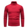 thumbnail image 2 of jsaierl Sweaters for Men Knit Turtle Neck Solid Stretch Top Long Sleeve Casual Slim Fit Pullover Sweater, 2 of 5